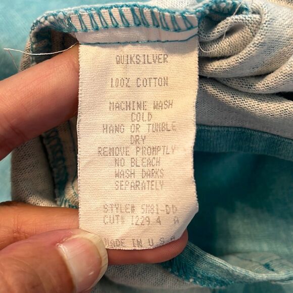 Quicksilver Vintage 80’s 90’s Blue Cotton T-Shirt Large - Picture 5 of 5